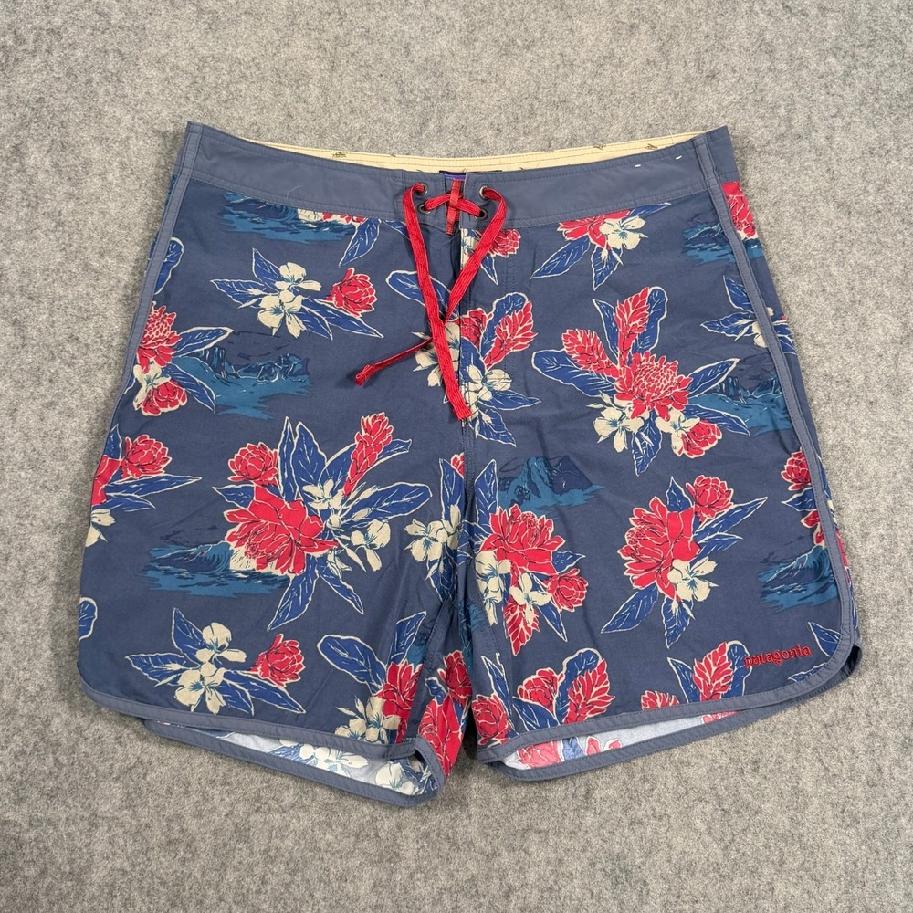 Patagonia Cleanest Line Dolomite Blue Wavefarer Boardshort Men's Size 36